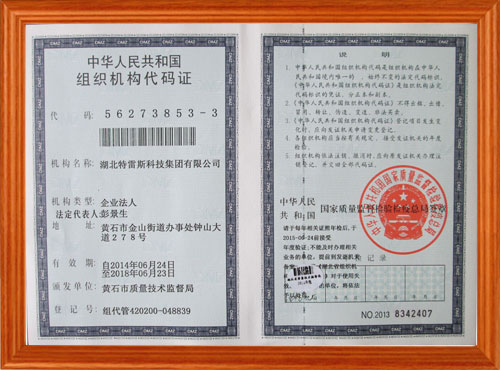 Organization code certificate